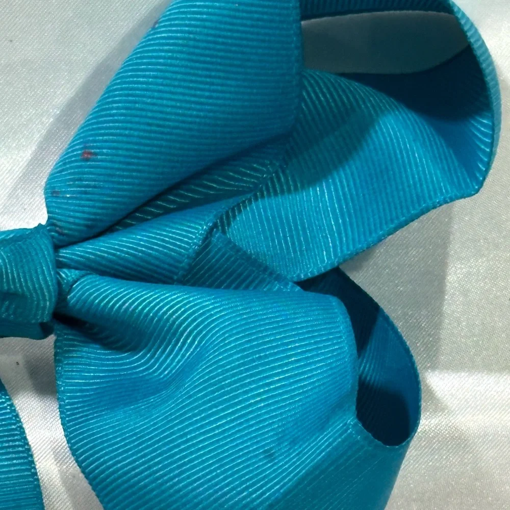 Girls Teal Grosgrain Bow Hair Clip - bundle & save on shipping